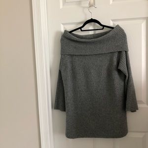 Lou & Grey gray knit sweater with cowl neckline